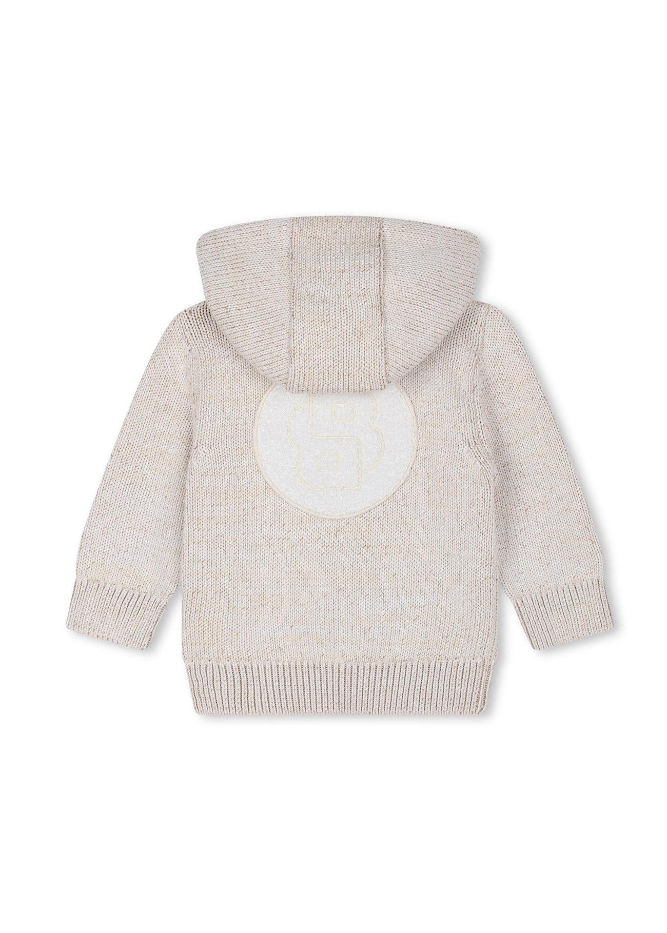 Boss Kids Cardigan Sabbia con Cappuccio per Neonati (retro)