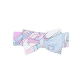 Emilio Pucci Kids Fascia con Fiocco Fantasia Rosa e Celeste per Neonate