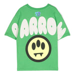 Barrow Kids T-shirt Verde con Stampa Logo e Smile per Bambini