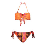 Effek Costume Bikini a Fascia Fantasia Arancione per Bambine
