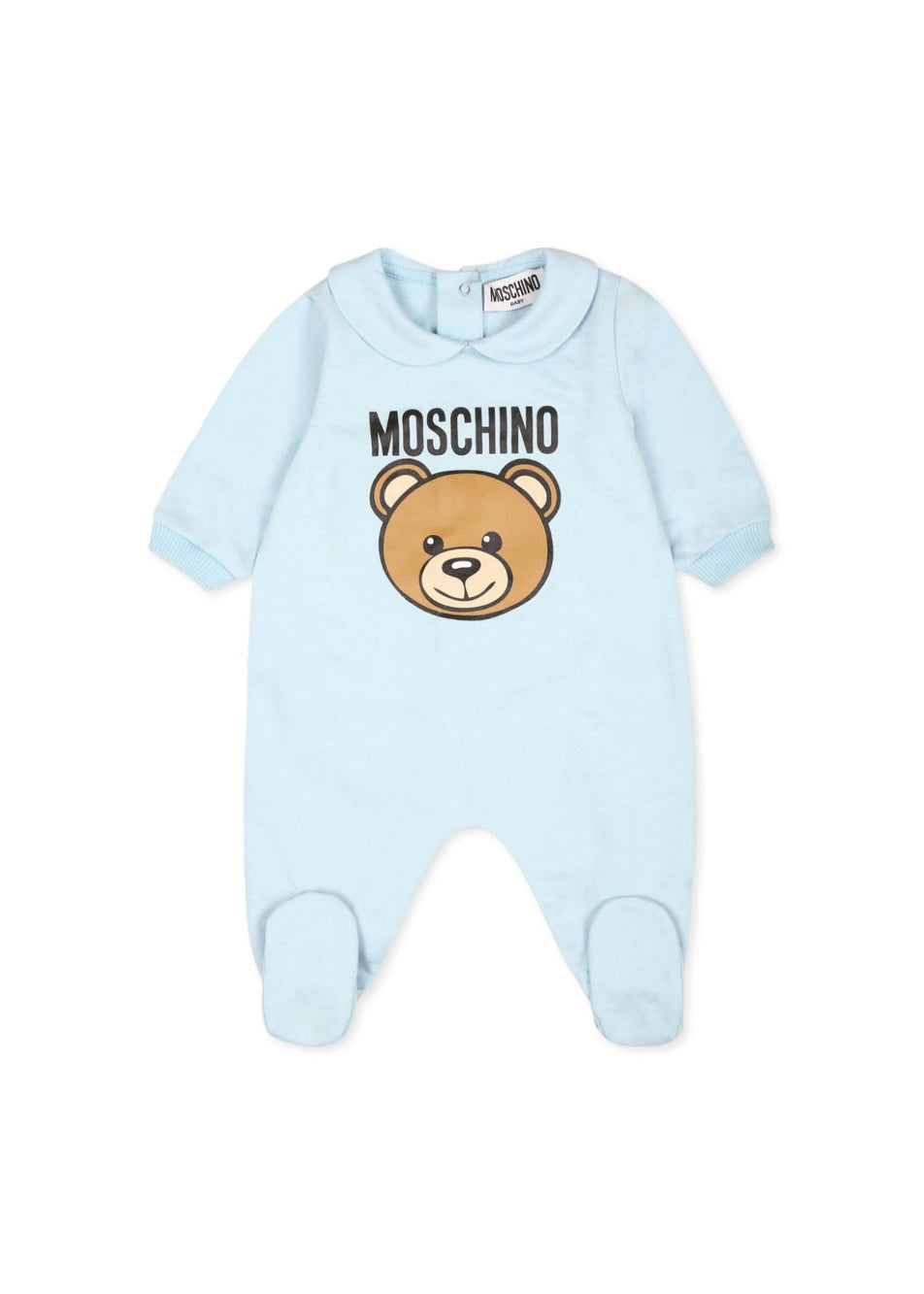 Moschino Kids Tutina Cielo con Logo Teddy Bear per Neonati