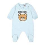 Moschino Kids Tutina Cielo con Logo Teddy Bear per Neonati