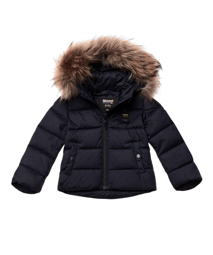Blauer Kids Giubbino Armony Nero con Cappuccio Unisex  in Pelliccia per Neonati
