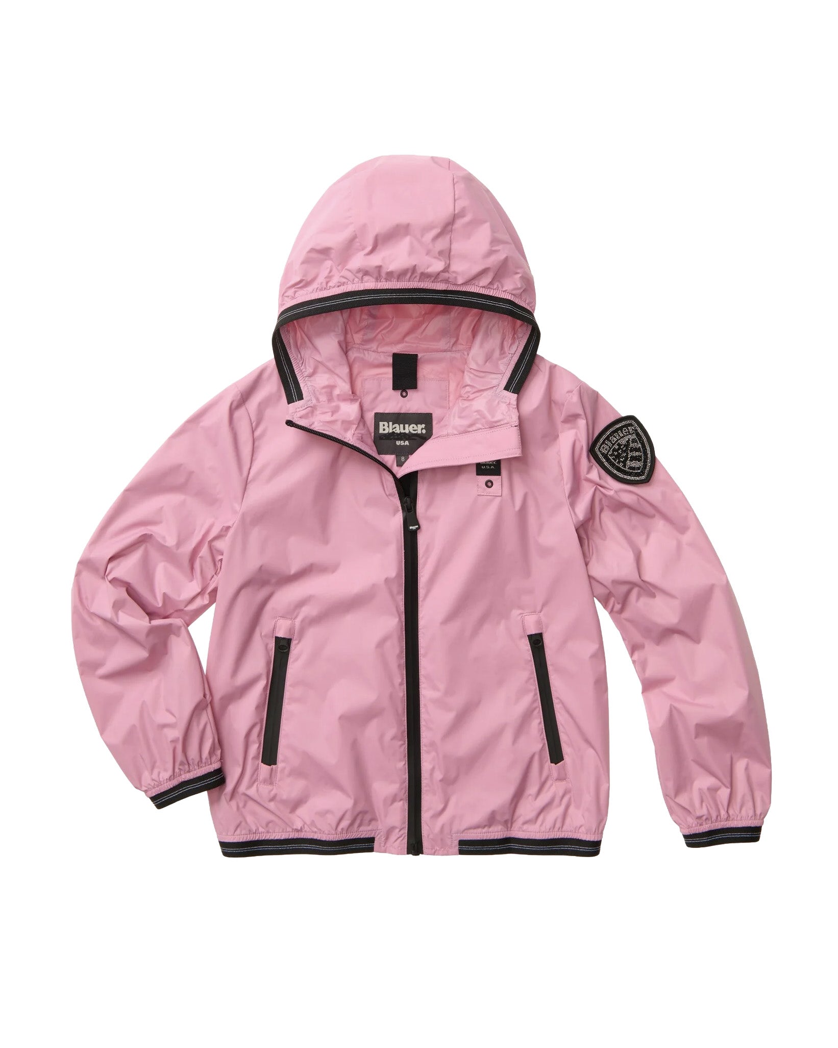 Blauer Kids Giacca a Vento Rosa con cappuccio in Nylon per Bambine
