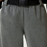 Twinset Kids Grey Joggers with Belt for Girls