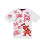 Sprayground Kids T-Shirt Bianco con Stampa a Contrasto Rosso per Bambini