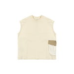 Yes London Kids Canotta Beige con Tascone con Logo per Bambini