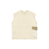 Yes London Kids Canotta Beige con Tascone con Logo per Bambini