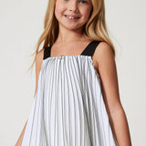 Twinset Kids White Pleated Dress for Girls