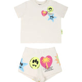 Barrow Kids T-shirt con Shorts Crema con Stampa per Neonate