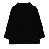 BOSS Kids Polo Nera in Piqué a Maniche Lunghe con Righe Iconiche e Logo per Neonati