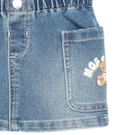Moschino Kids Gonna in Denim con Tasche e Logo per Neonate