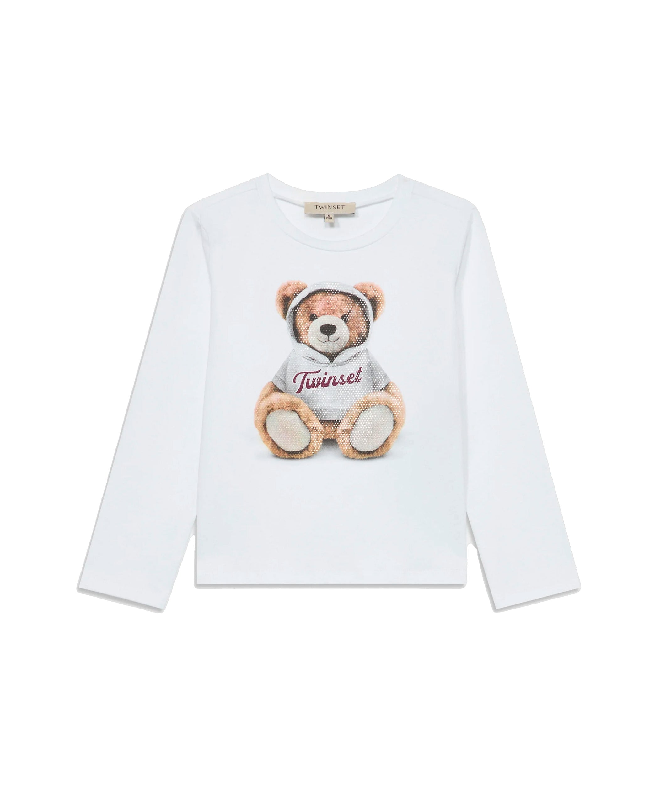 Twinset Kids T-Shirt Maniche Lunghe con Stampa Teddy per Bambine