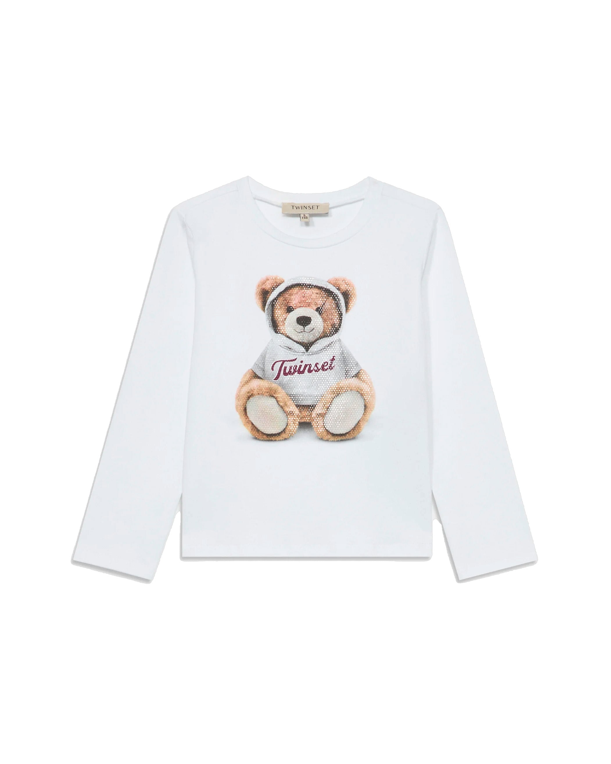 Twinset Kids T-Shirt Maniche Lunghe con Stampa Teddy per Bambine