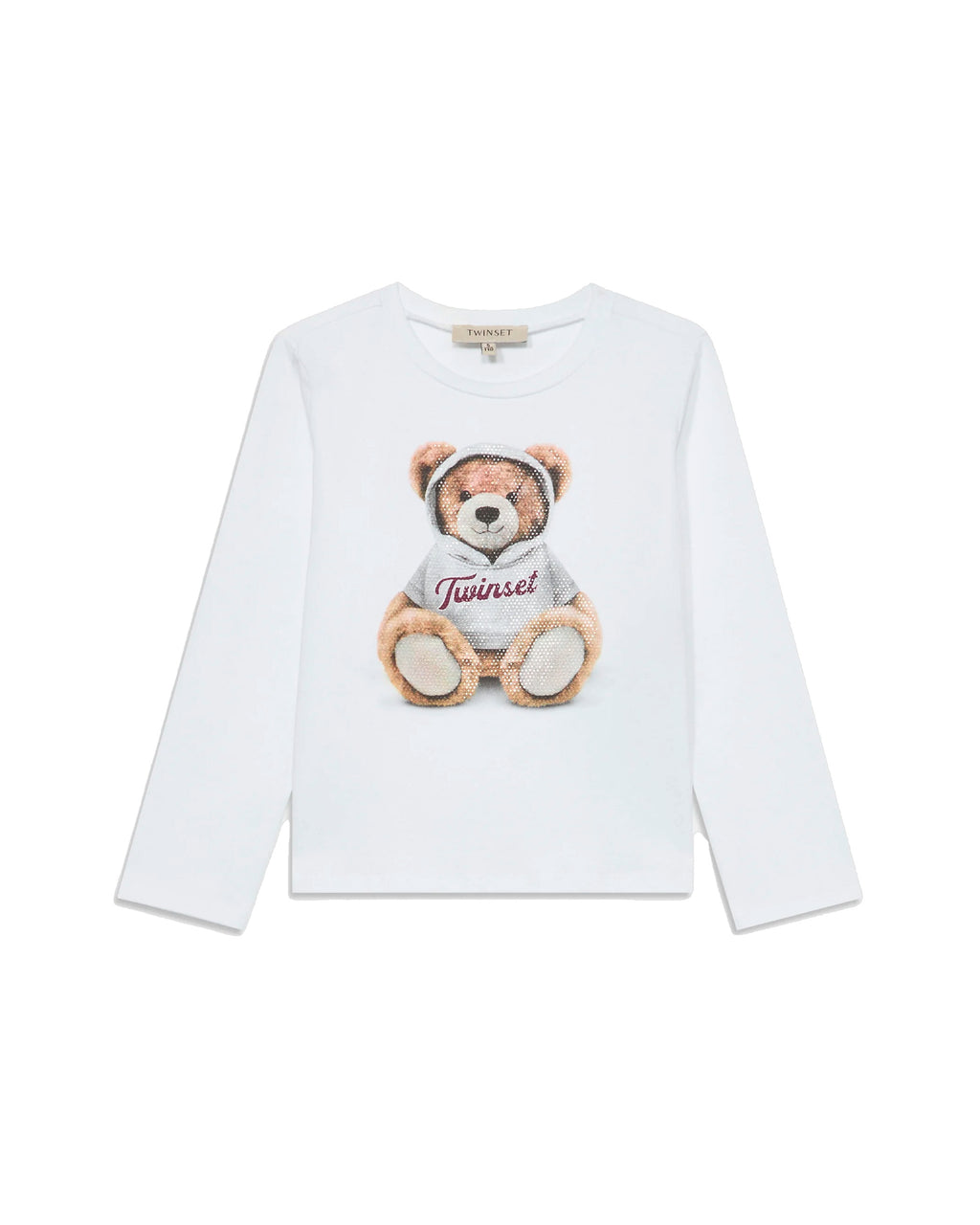Twinset Kids T-Shirt Maniche Lunghe con Stampa Teddy per Bambine