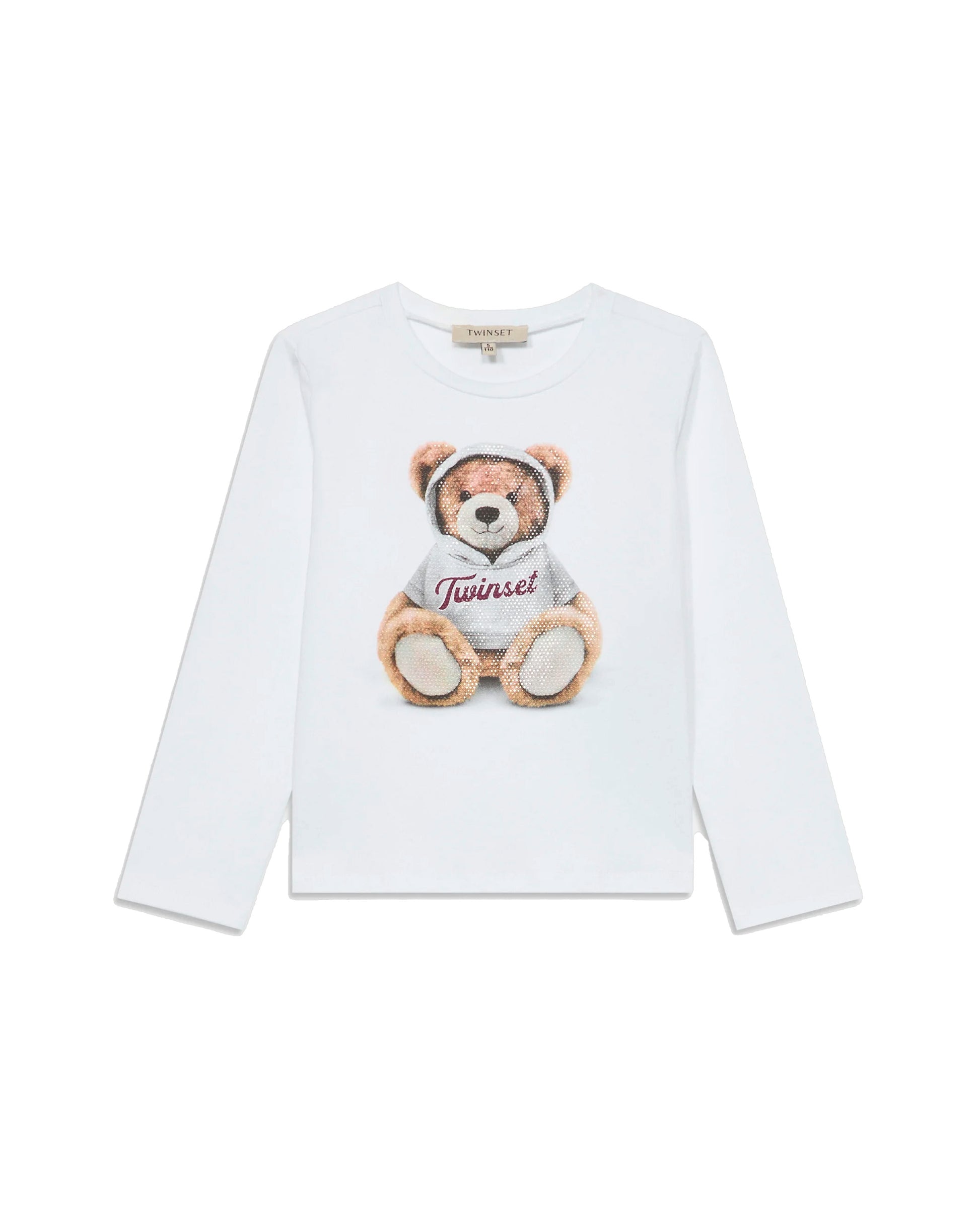 Twinset Kids T-Shirt Maniche Lunghe con Stampa Teddy per Bambine
