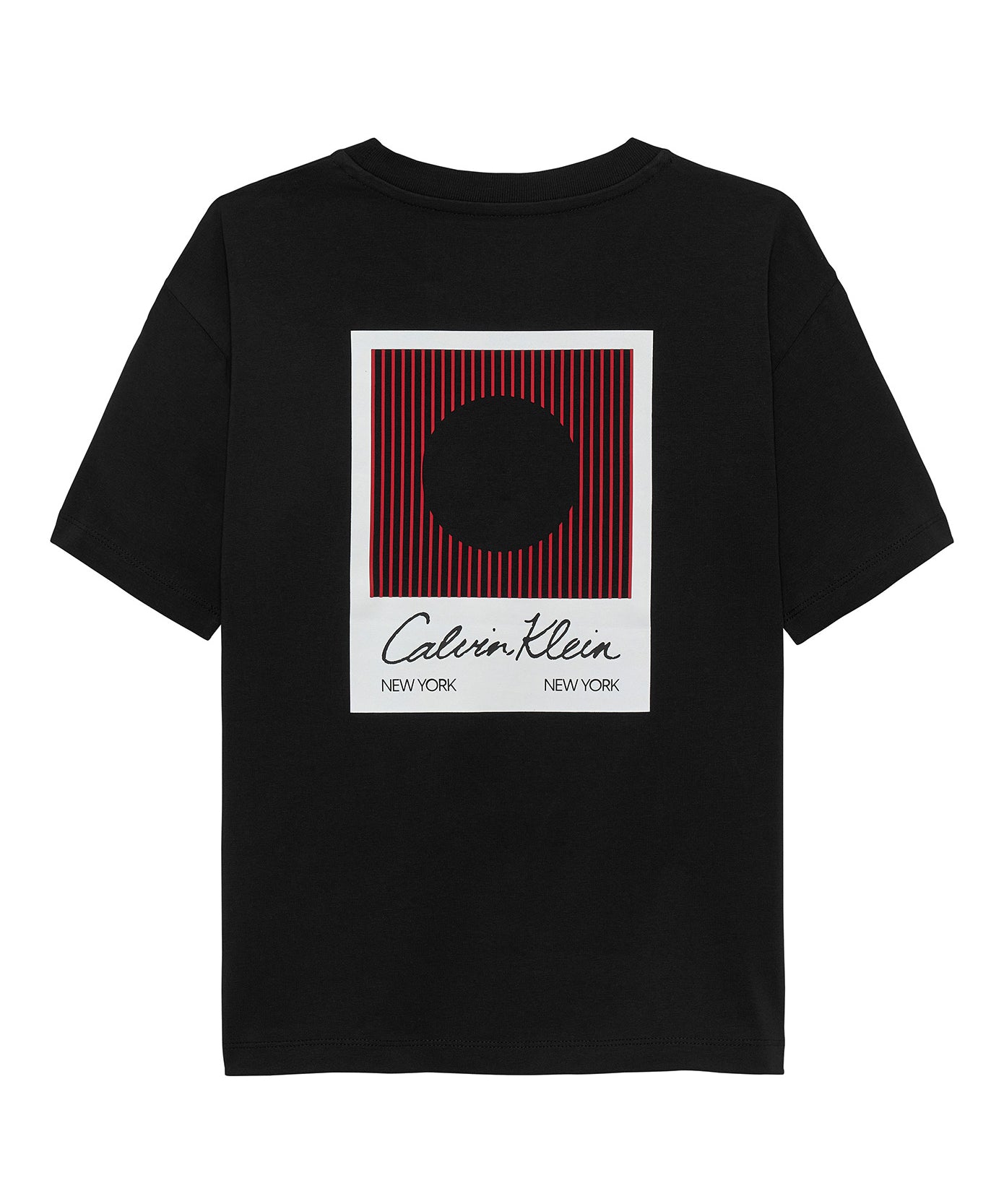 Calvin Klein Kids T-Shirt Nero con Logo e Stampa sul Retro per Bambini