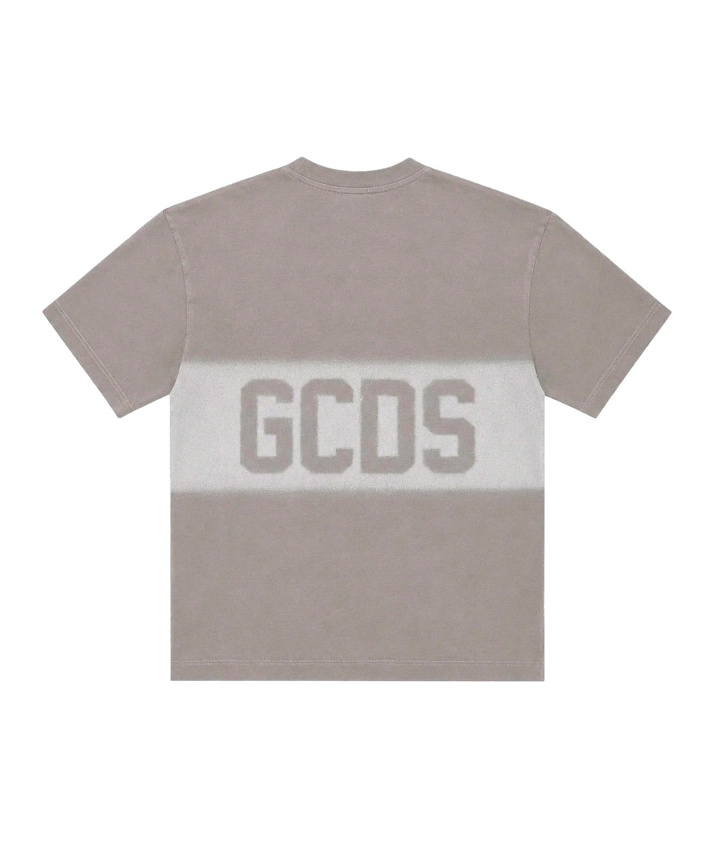 Gcds Kids T-Shirt Grigio con Banda Logo per Bambini