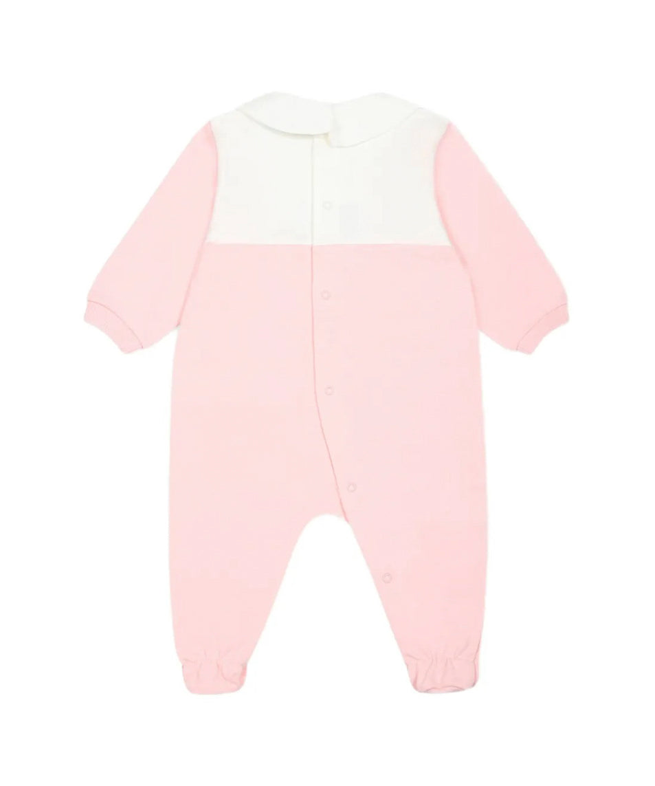 Moschino Kids Tutina Rosa con Stampa per Neonate