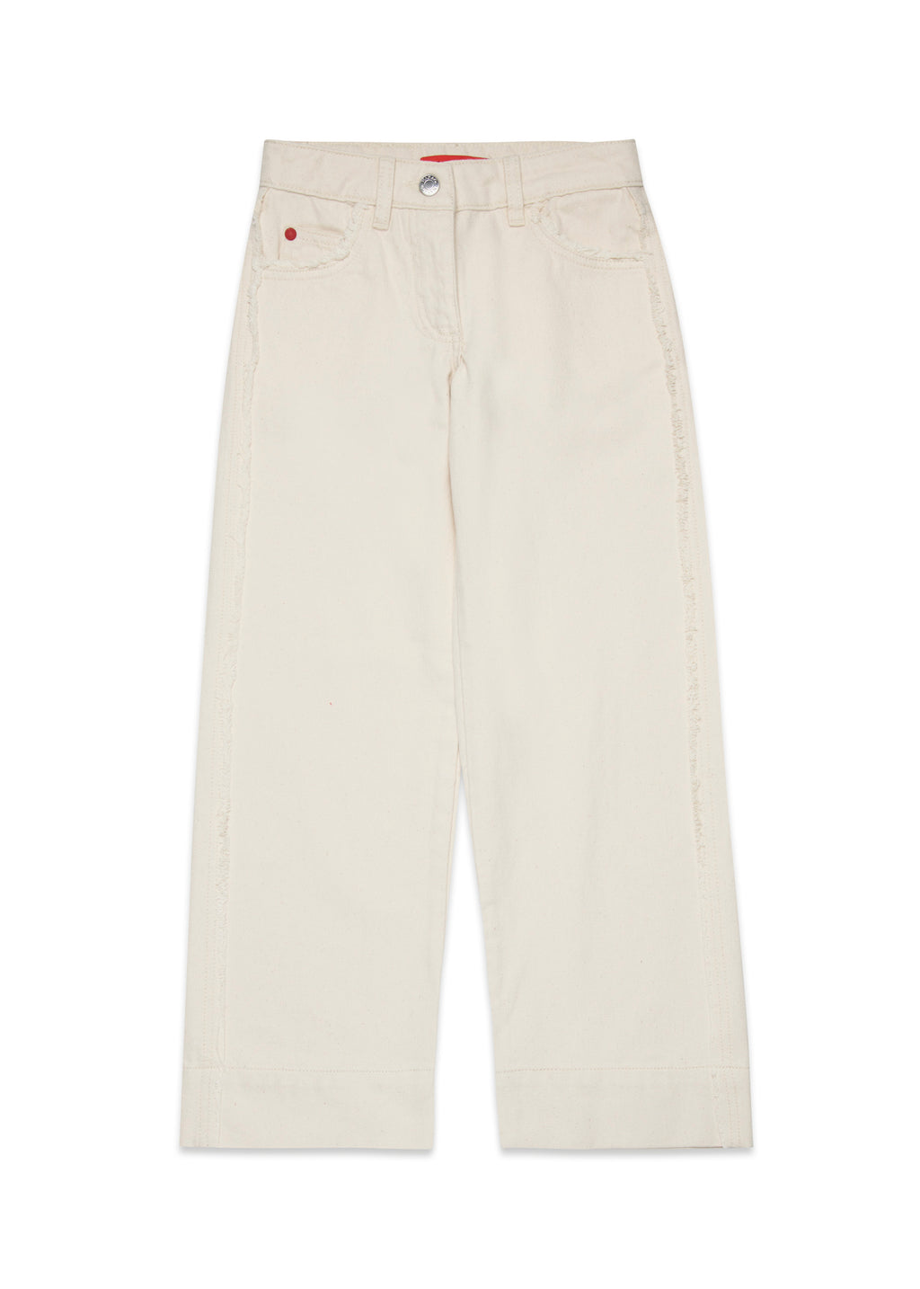 Max & Co Kids Jeans Flare Crema Taglio Vivo per Bambine