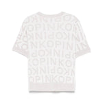 Pinko Kids T-shirt in Maglia con Logo All Over Bianco per Bambine