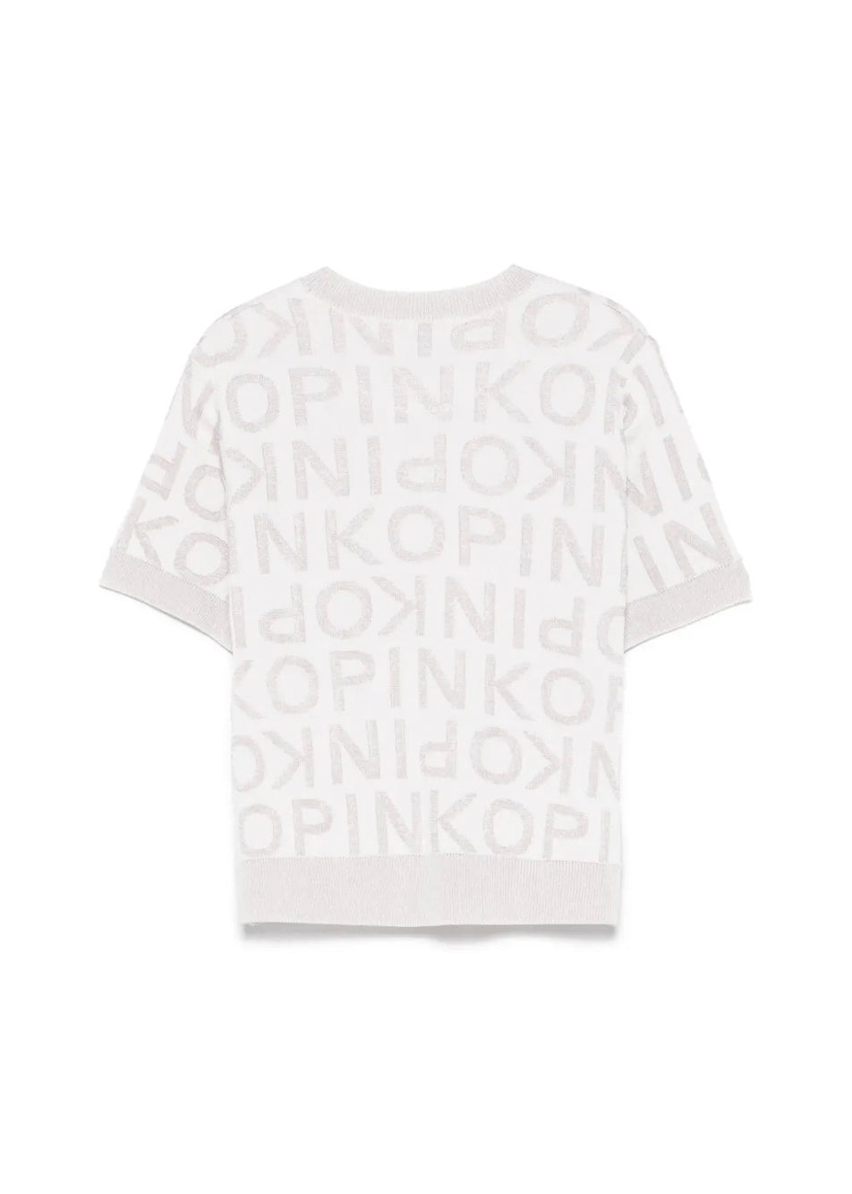 Pinko Kids T-shirt in Maglia con Logo All Over Bianco per Bambine