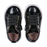 Elisabetta Franchi La Mia Bambina Sneaker Alta Nero con Pailettes e Logo per Neonate