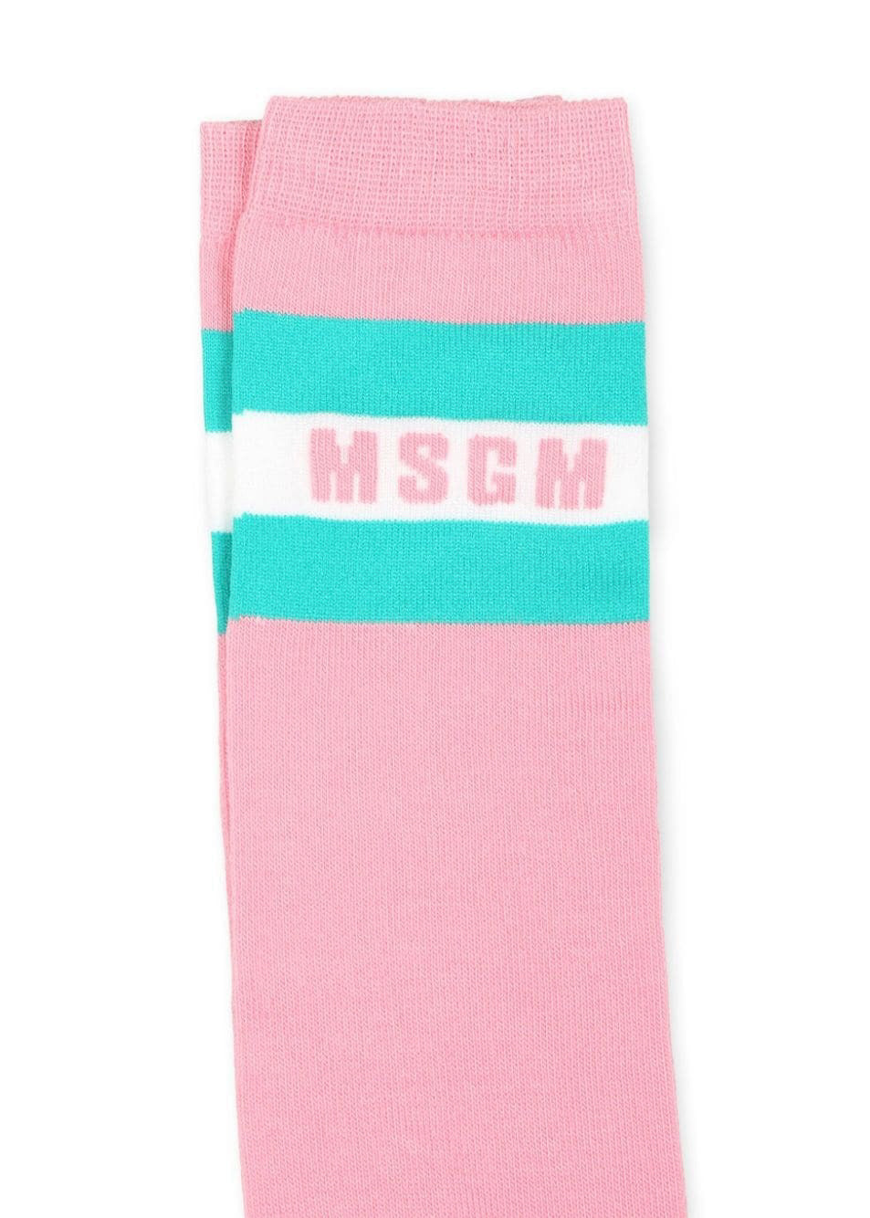 MSGM Kids Calzino Rosa con Logo per Bambine (retro)