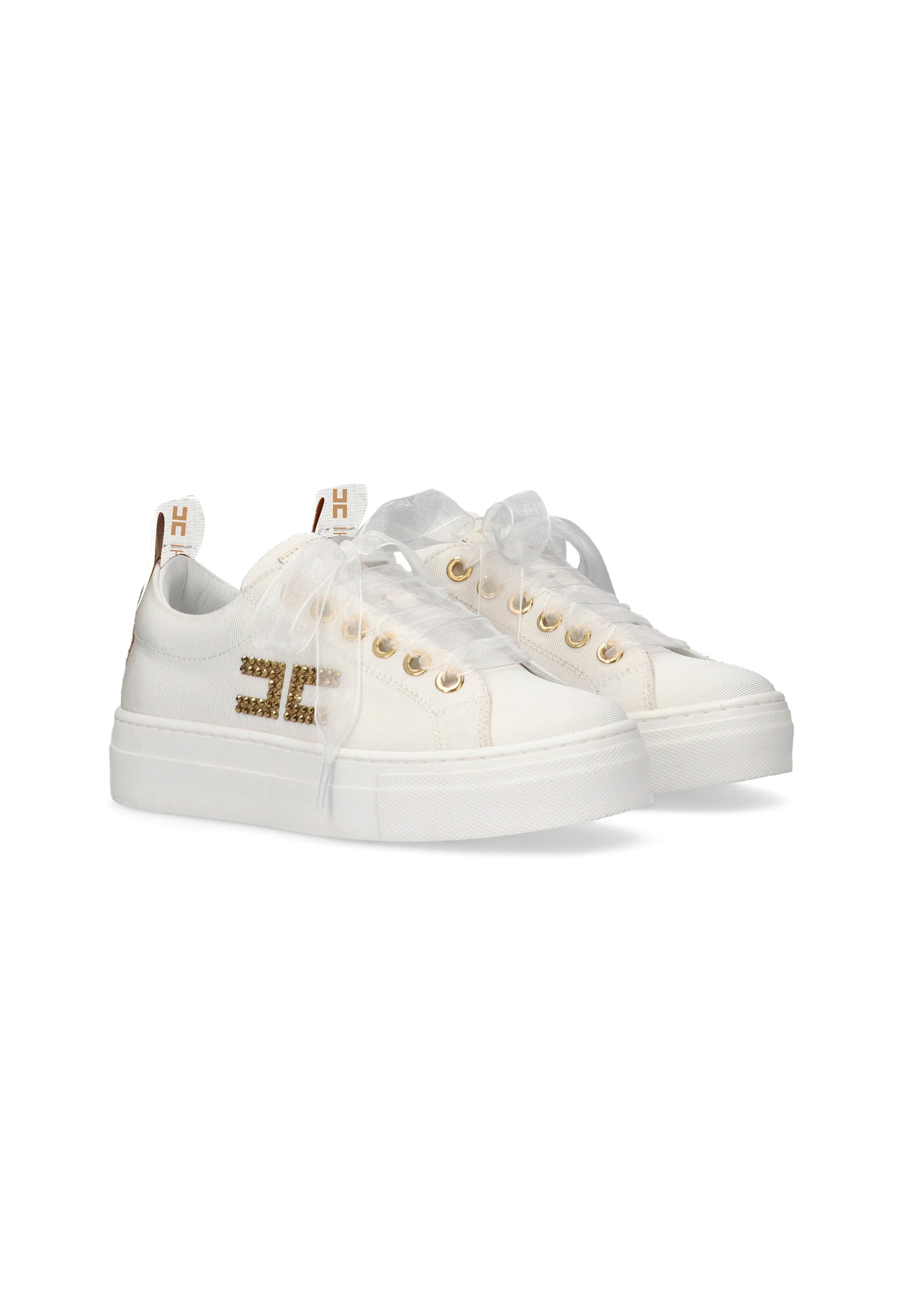 Elisabetta Franchi La Mia Bambina Sneakers Bianco con Logo per Bambine