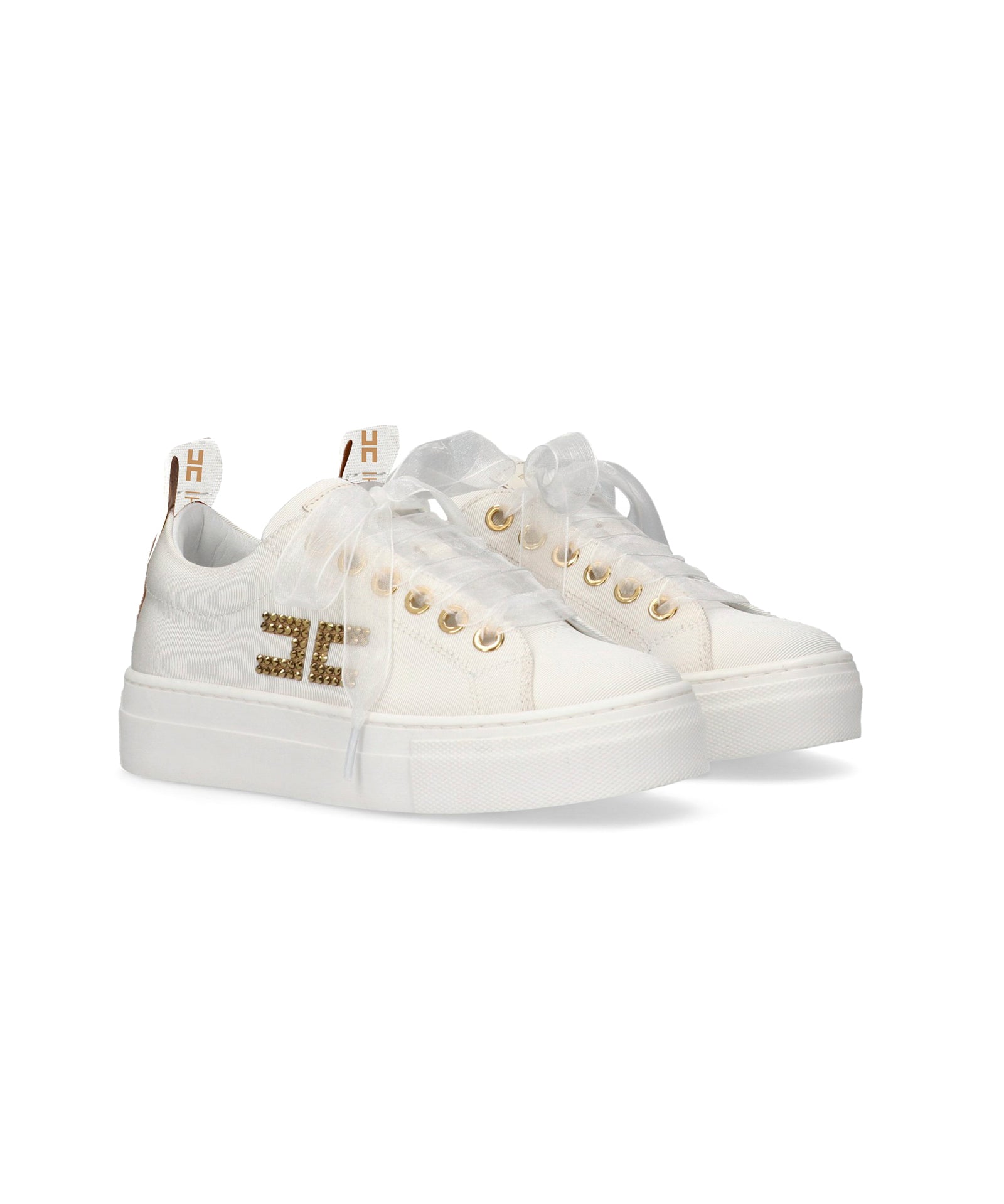 Elisabetta Franchi La Mia Bambina Sneakers Bianco con Logo per Bambine
