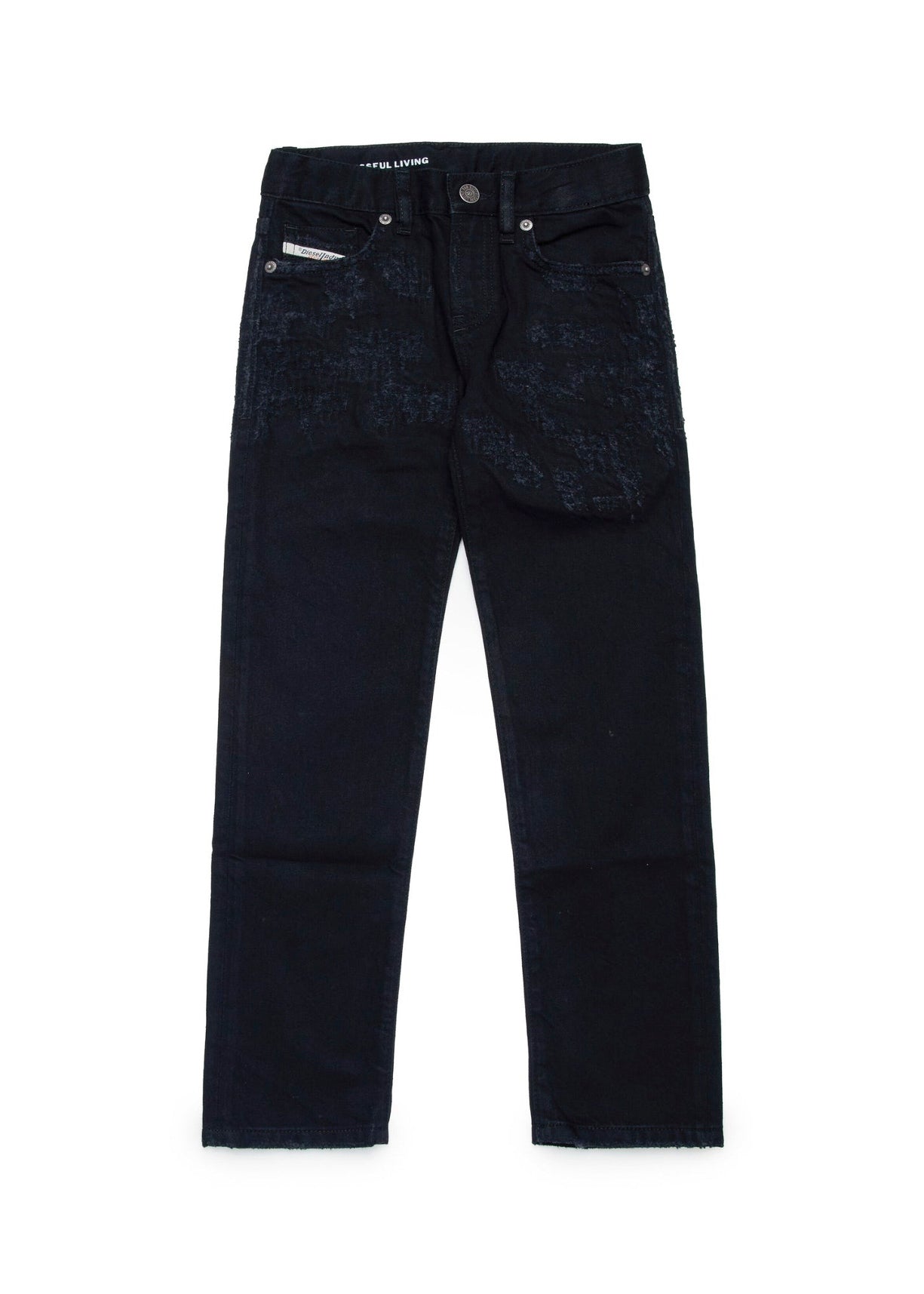 Diesel Kids Jeans Denim Nero Straight Fit D-Viker per Bambini