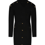 Odi et Amo Black Studded Knit Dress for Girls