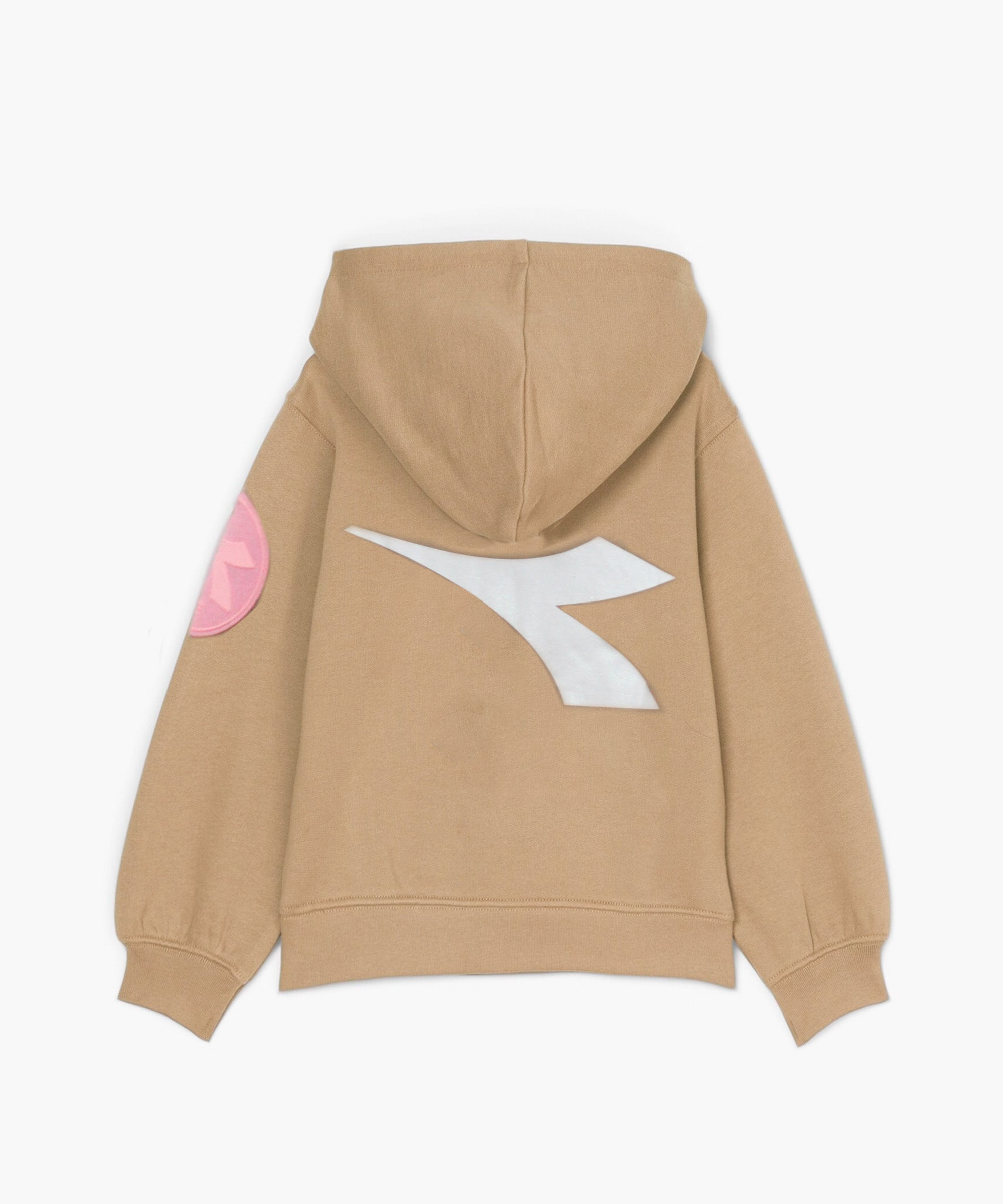 Diadora Kids Felpa Beige con Stampa per Bambine