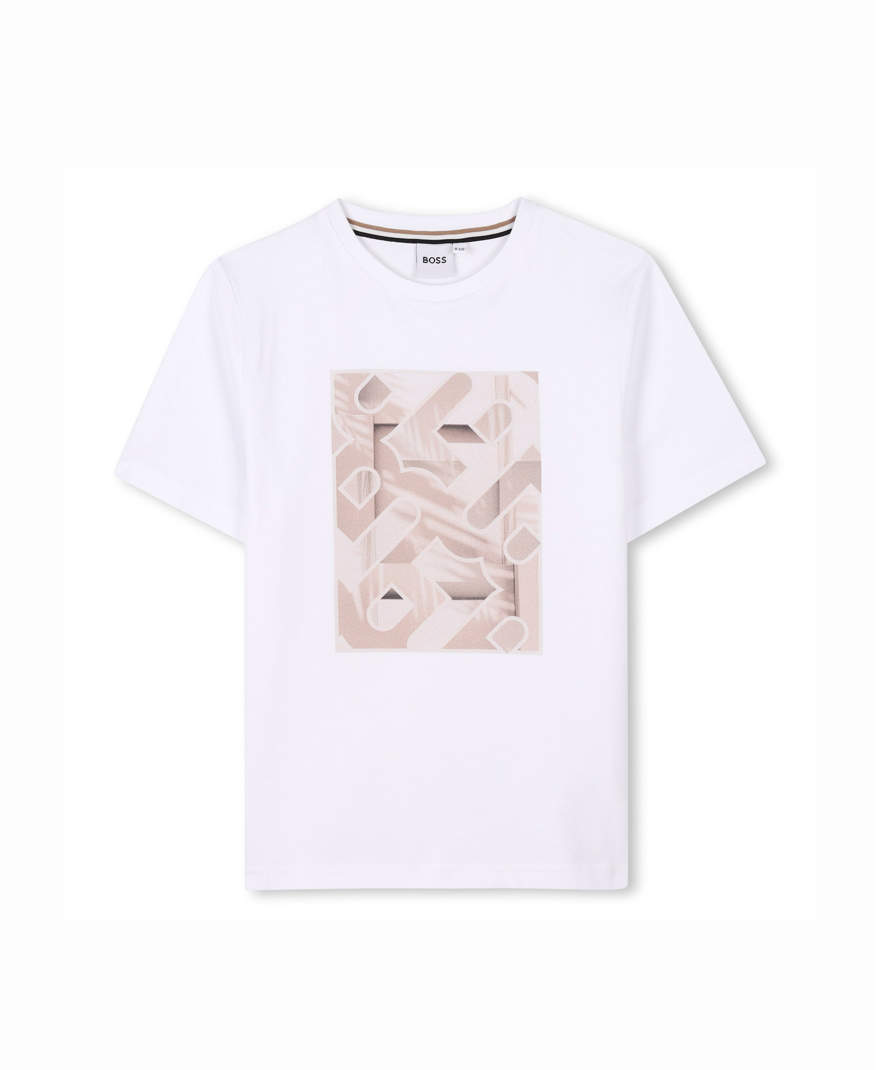 Boss Kids T-shirt Bianca con Stampa per Bambini