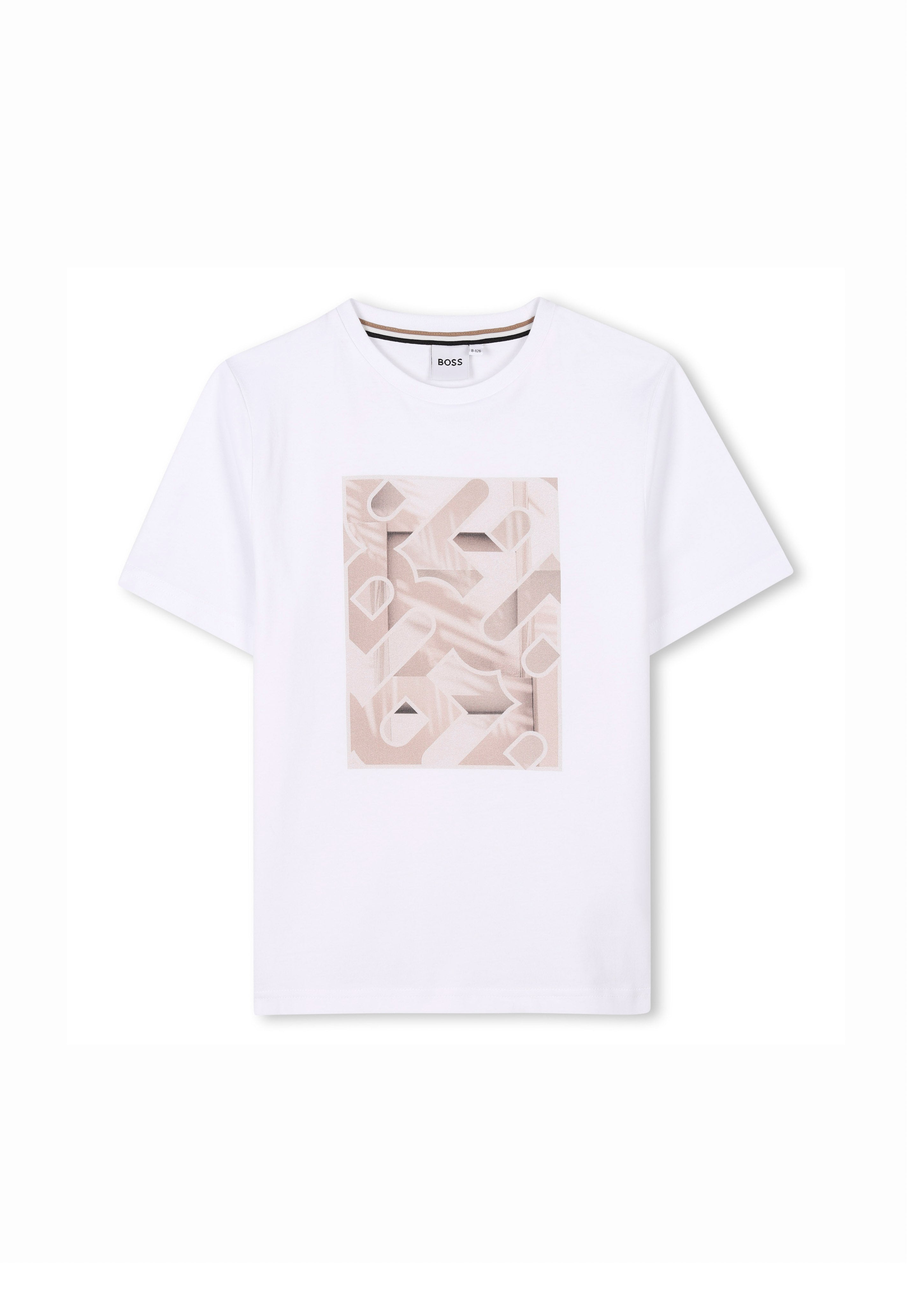 Boss Kids T-shirt Bianca con Stampa per Bambini