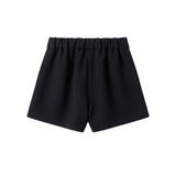 Elisabetta Franchi Kids Shorts Neri in Crêpe con Placca Logo Oro per Neonate