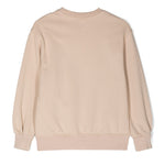 Barrow Kids Felpa Girocollo Beige con Stampa Logo retro