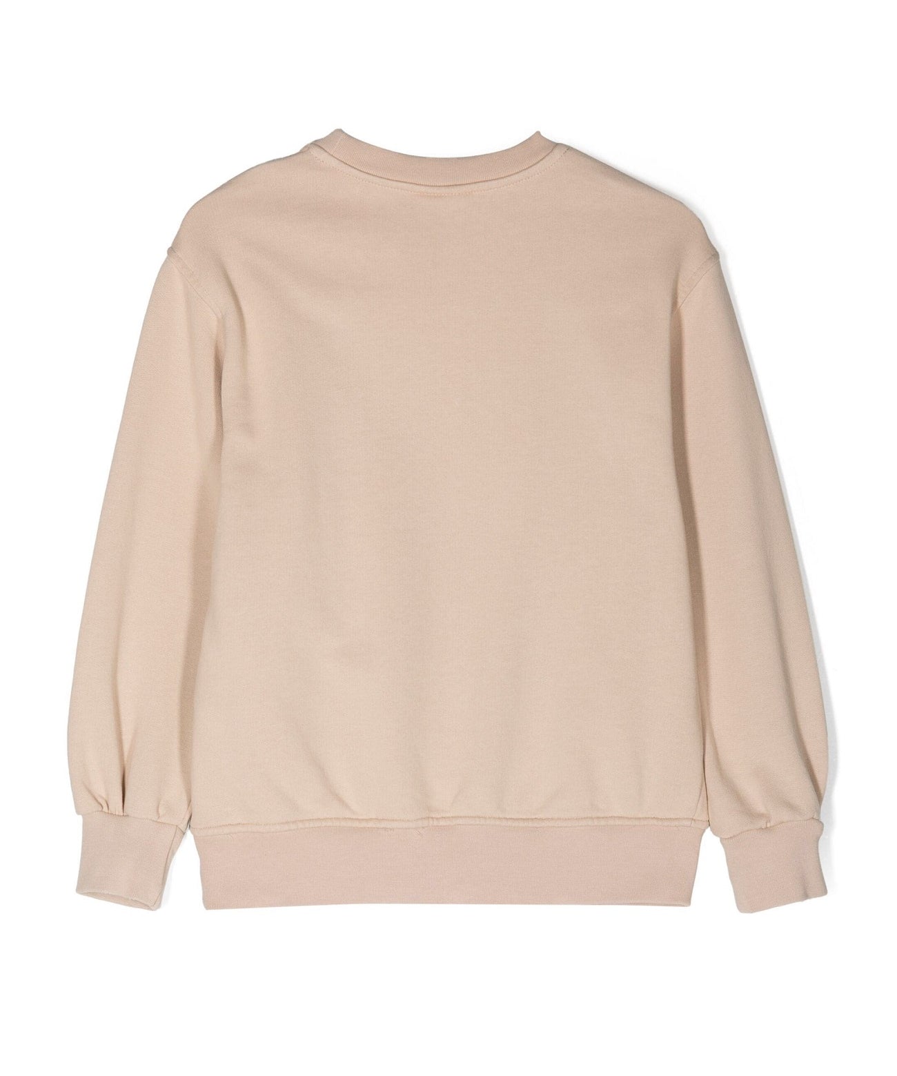 Barrow Kids Felpa Girocollo Beige con Stampa Logo retro