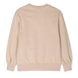 Barrow Kids Felpa Girocollo Beige con Stampa Logo retro