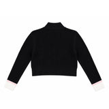 Elisabetta Franchi La Mia Bambina Maglia Lupetto Nero/Nude e Avorio con Logo per Bambine