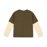 Yes London Kids T-Shirt Doppia Manica Safari e Panna per Bambini
