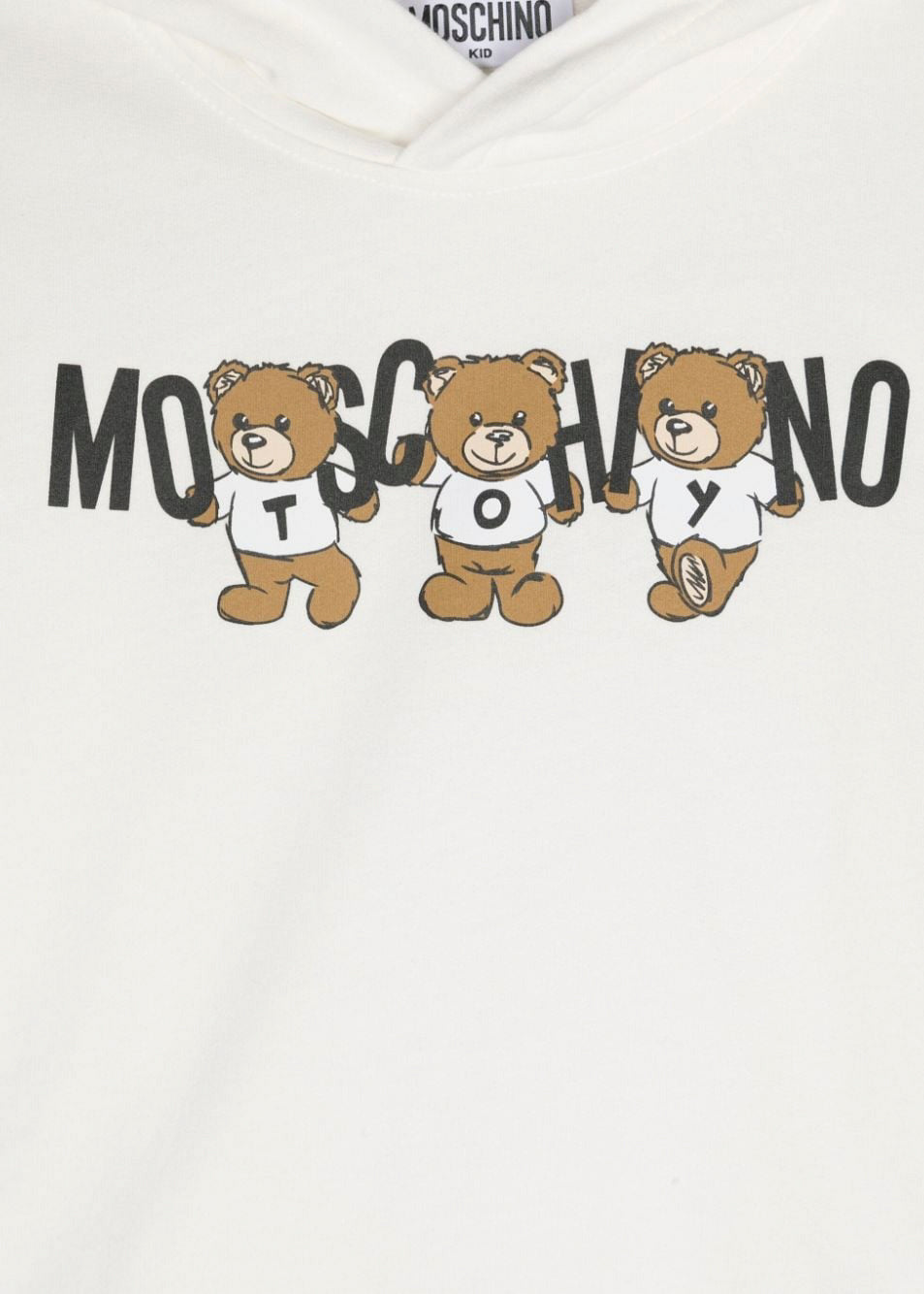 Moschino Kids Felpa Panna con Cappuccio con Logo Teddy Bear per Bambini ( dettaglio)