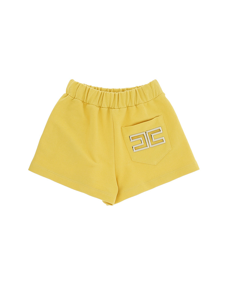 Elisabetta Franchi La Mia Bambina Short Sun con Dettaglio Logo Oro per Bambine