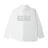 Maison Margiela Kids Camicia Bianco e a Strisce con Logo Unisex