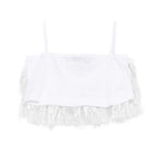 A'lapage Kids Top Bianco Frangiato per Bambine