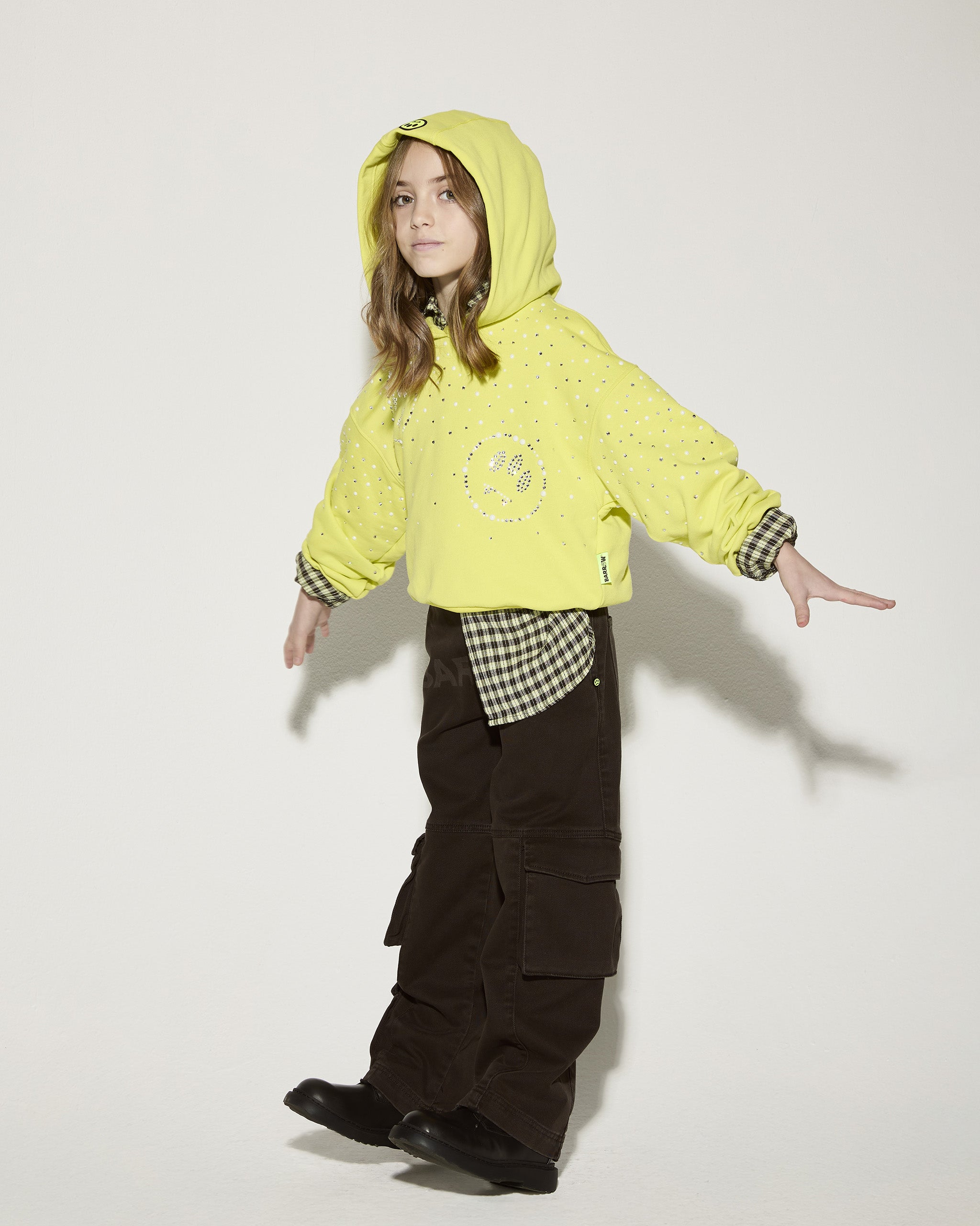 Barrow Kids Felpa con Cappuccio Logo Di Strass per Bambine