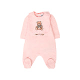Moschino Kids Tutina con Bavetta Rosa con Teddy per Neonate