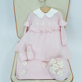 Le Coconne Corredino Rosa con Ricami per Neonate