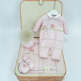 Le Coconne Corredino Rosa con Fiori per Neonate