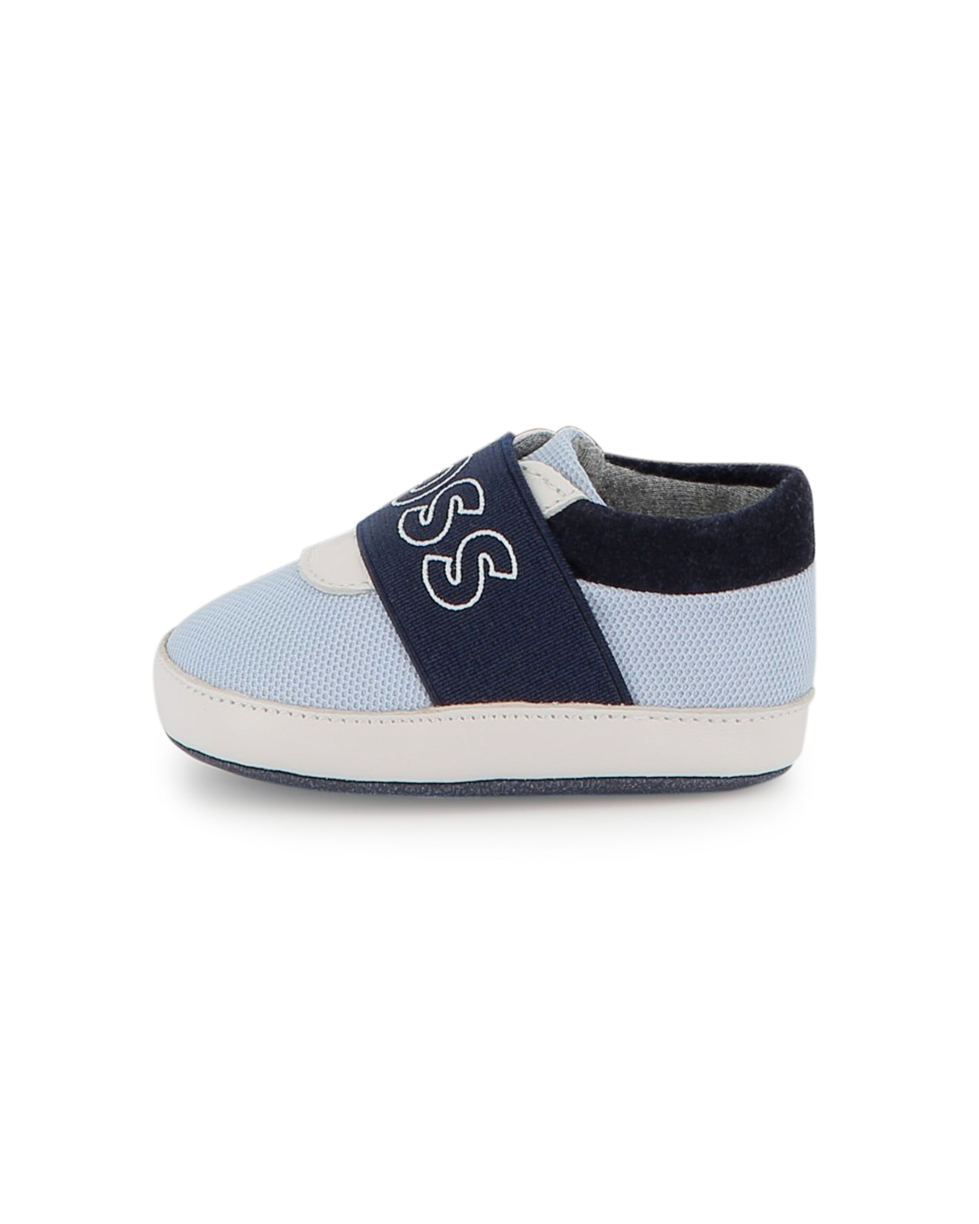 Boss Kids Scarpette Marine con Scritta per Neonati